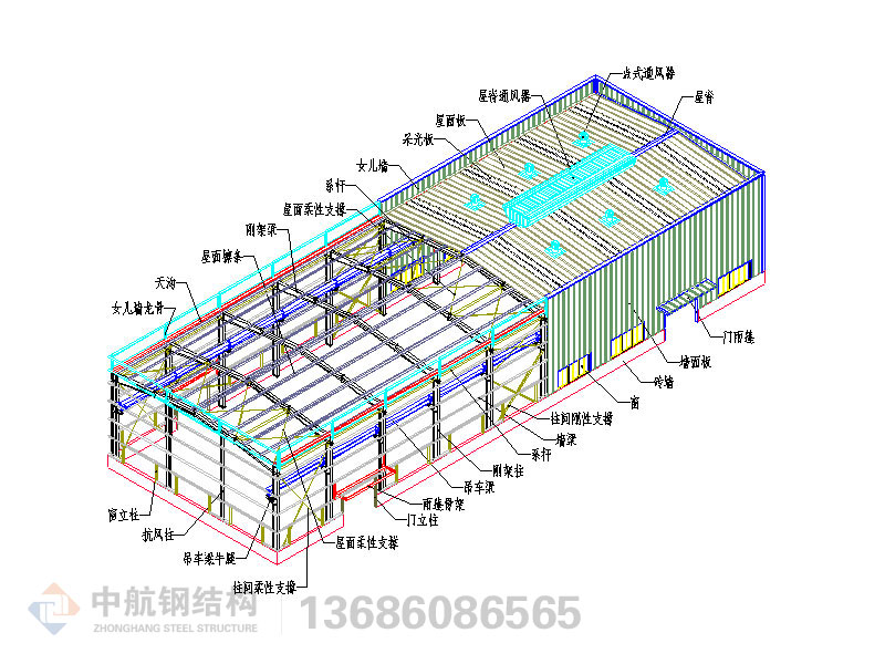 鋼結構產品構件三維圖說明